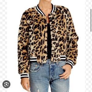 Bomber Jacket Cheetah Print Faux Fur BB dakota jacket